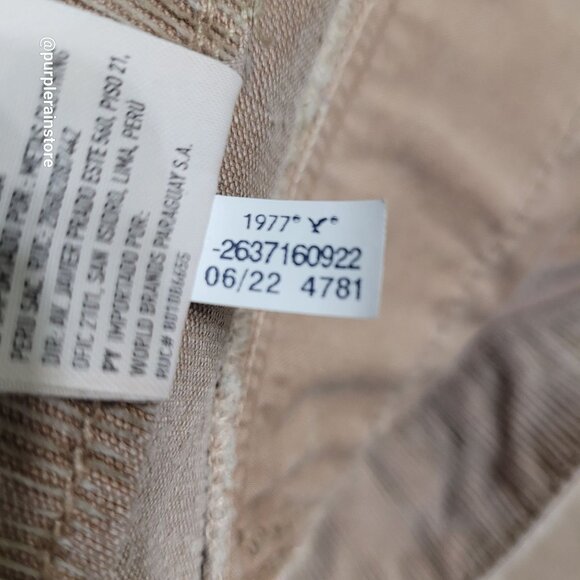 American Eagle Corduroy Jeans 14 Super Hi Rise Flare Button Fly Stretch Beige - Picture 6 of 12